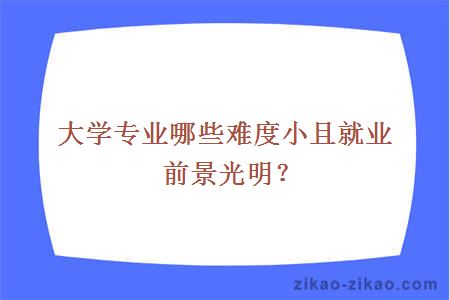 大学专业哪些难度小且就业前景光明?