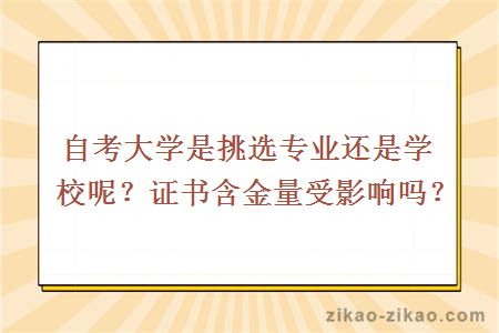 自考挑选专业还是学校