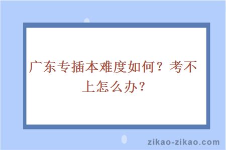 广东专插本难度