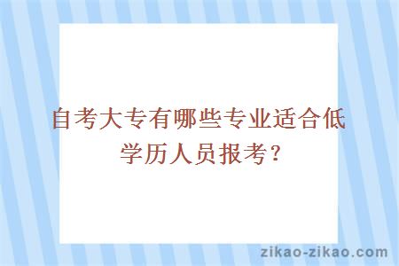 自考大专有哪些专业适合低学历人员报考