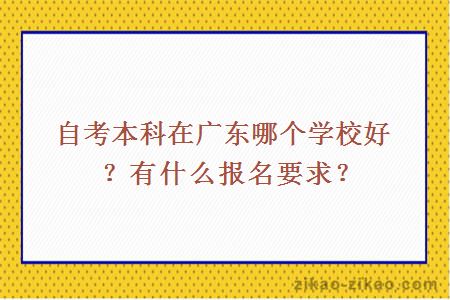 自考本科在广东哪个学校好？有什么报名要求？