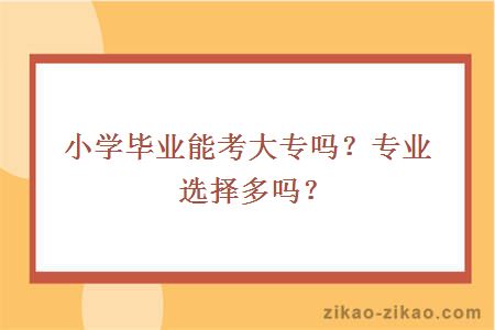 小学毕业能考大专吗?专业选择多吗