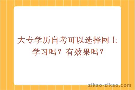 大专学历自考可以选择网上学习吗