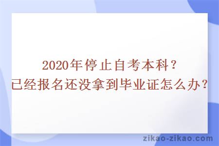 2020年停止自考本科？已经报名还没拿到毕业证怎么办？
