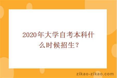 2020年大学自考本科什么时候招生?