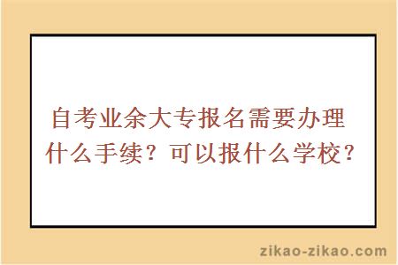 自考业余大专报名需要办理什么手续?可以报什么学校?