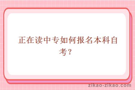 正在读中专如何报名本科自考