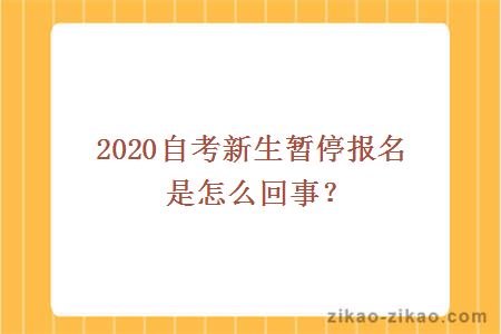 2020自考新生暂停报名