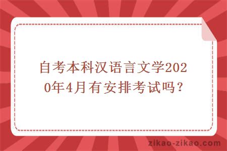 自考本科汉语言文学2020年4月有安排考试吗?