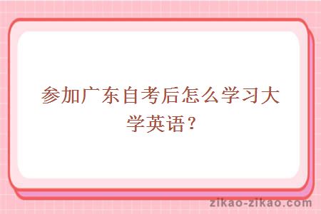参加广东自考后怎么学习大学英语?