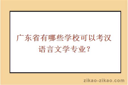 广东省有哪些学校可以考汉语言文学专业？