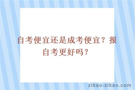 自考便宜还是成考便宜?报自考更好吗?
