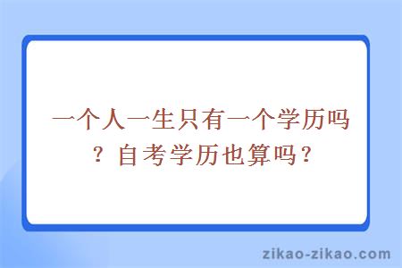 一个人一生只有一个学历吗？自考学历也算吗？