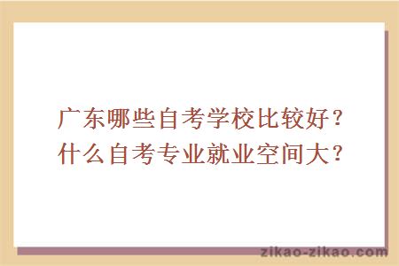 广东哪些自考学校比较好?什么自考专业就业空间大?
