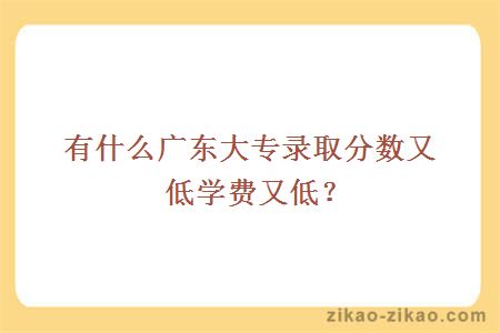 有什么广东大专录取分数又低学费又低?
