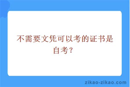 不需要文凭可以考的证书是自考?