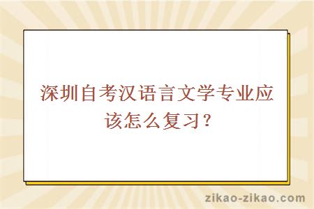 深圳自考汉语言文学专业应该怎么复习?
