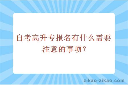 自考高升专报名