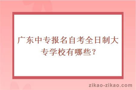 广东自考全日制大学