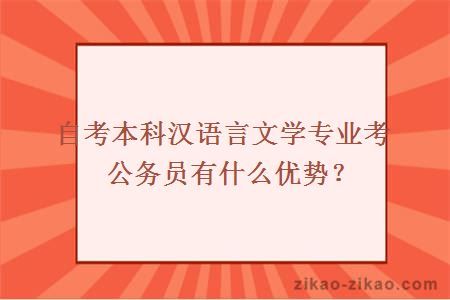 自考本科汉语言文学专业考公务员有什么优势?