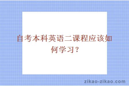 自考本科英语二课程应该如何学习?
