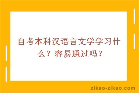 自考本科汉语言文学学习什么?容易通过吗?