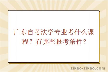 广东自考法学专业考什么课程?有哪些报考条件?
