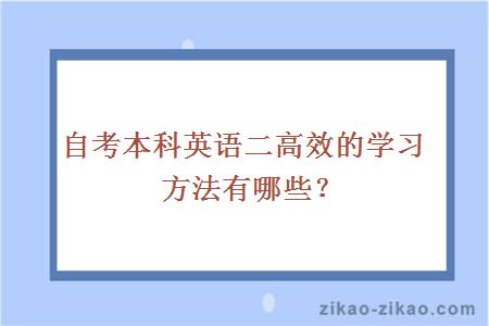 自考本科英语二高效的学习方法有哪些?