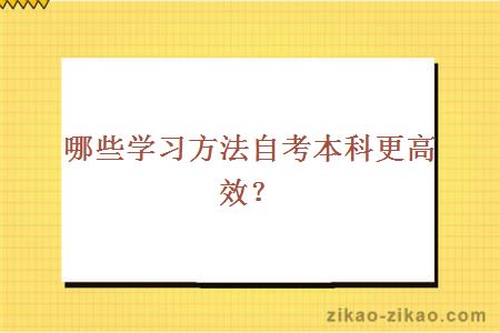 哪些学习方法自考本科更高效?