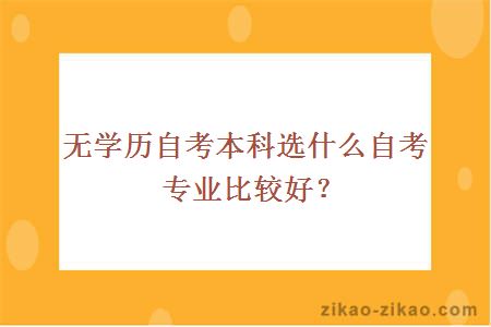 无学历自考本科选什么自考专业比较好?
