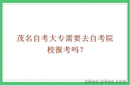 茂名自考大专需要去自考院校报考吗?