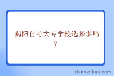 揭阳自考大专学校选择多吗?