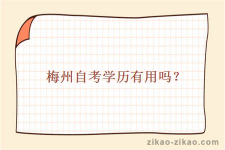 梅州自考学历有用吗?