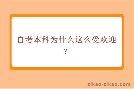 自考本科为什么这么受欢迎?