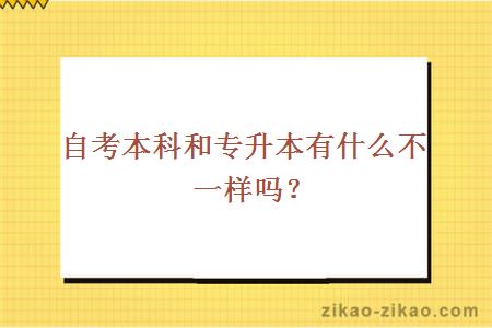 自考本科和专升本有什么区别?