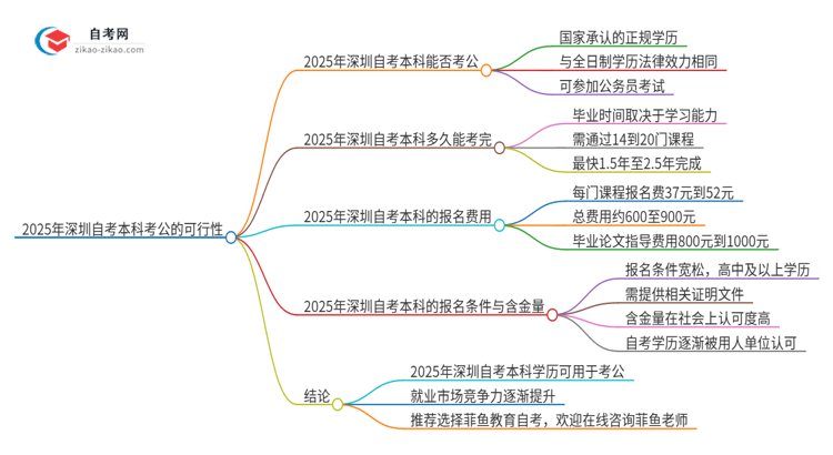 2025年深圳自考本科学历能用来考公吗?思维导图
