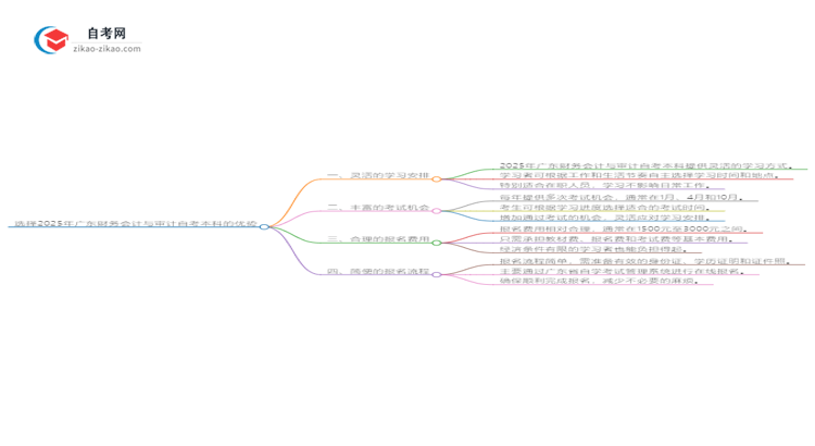 选择2025年广东财务会计与审计自考本科的优势是什么?思维导图