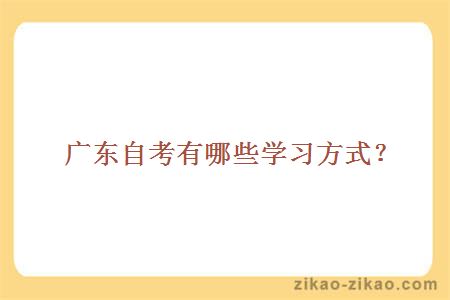 广东自考有哪些学习方式？