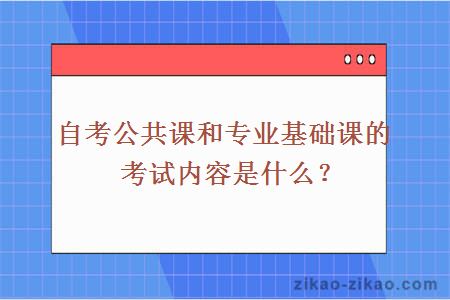 自考公共课和专业基础课的考试内容是什么？