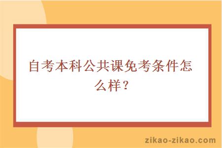 自考本科公共课免考条件怎么样?