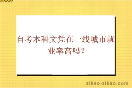 自考本科文凭在一线城市就业率高吗?