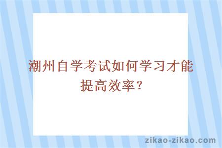 潮州自学考试如何学习才能提高效率?