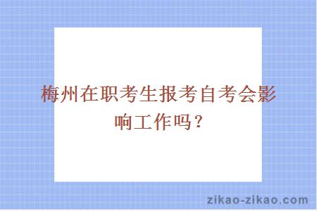 梅州在职考生报考自考会影响工作吗?