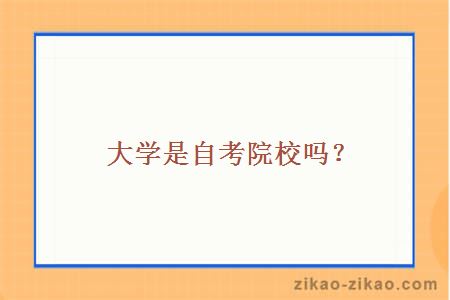 大学是自考院校吗?