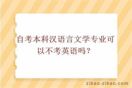 自考本科汉语言文学专业可以不考英语吗?