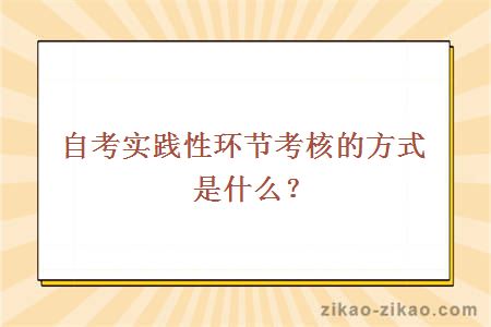 自考实践性环节考核的方式是什么?