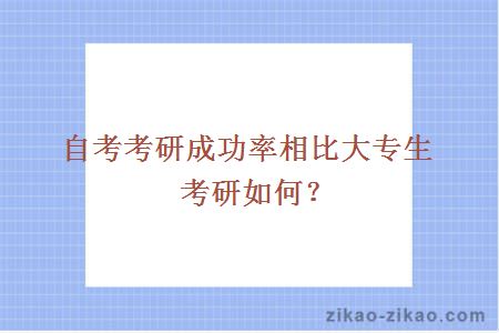 自考考研成功率相比大专生考研如何?