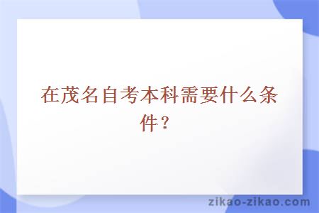 在茂名自考本科需要什么条件?