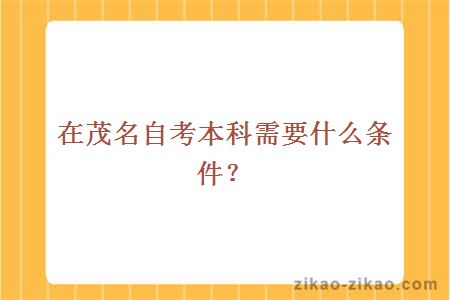 在茂名自考本科需要什么条件?