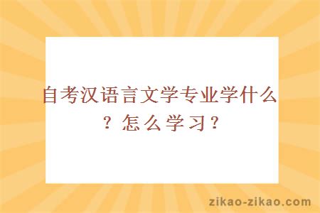 自考汉语言文学专业学什么?怎么学习?